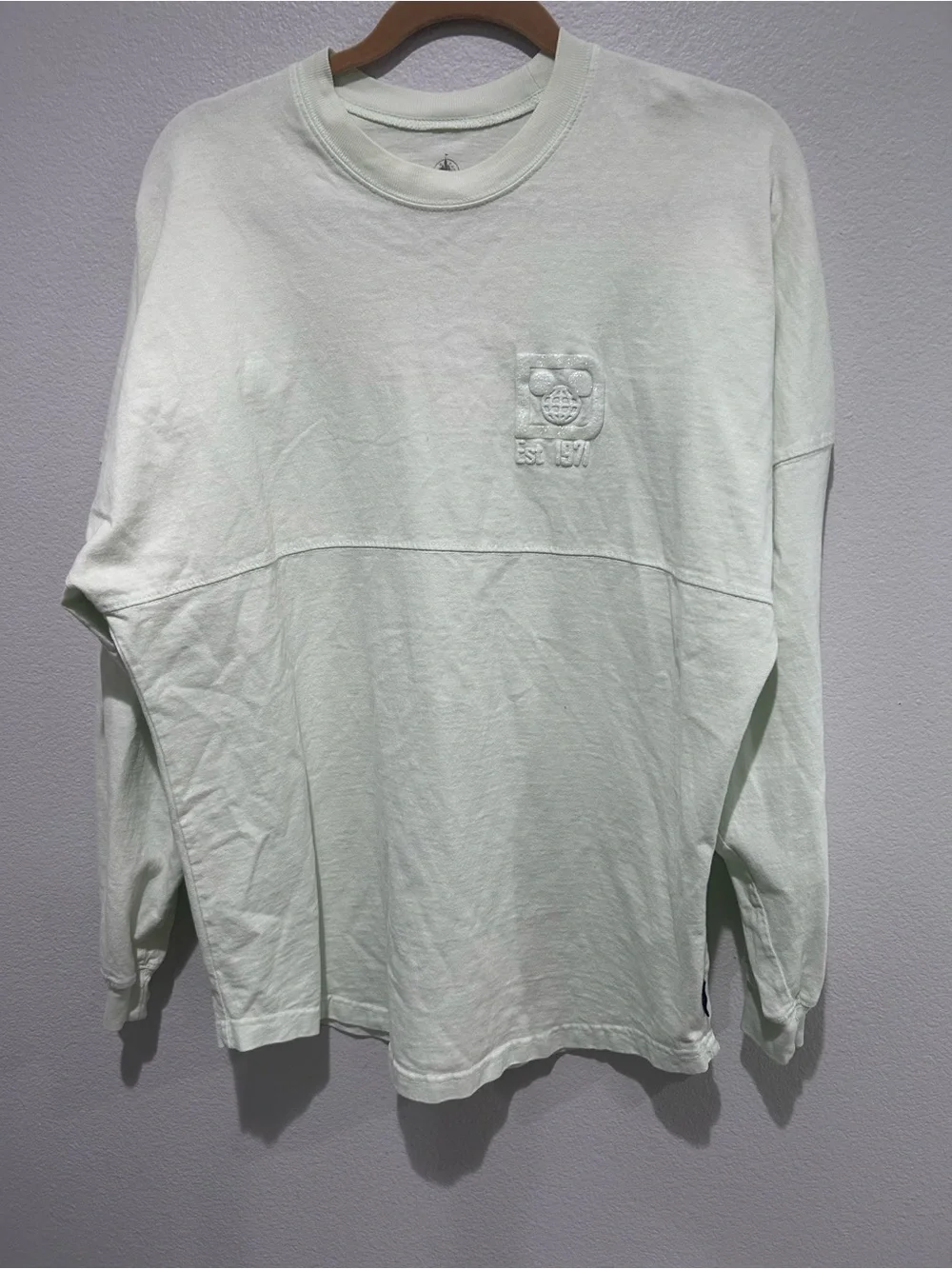 Disney world Light Mint Embossed Logo spirit jersey mint medium